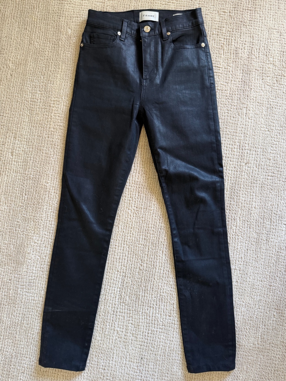 Frame x Alix Earle ‘Alix’ Coated Skinny Jean Size 24